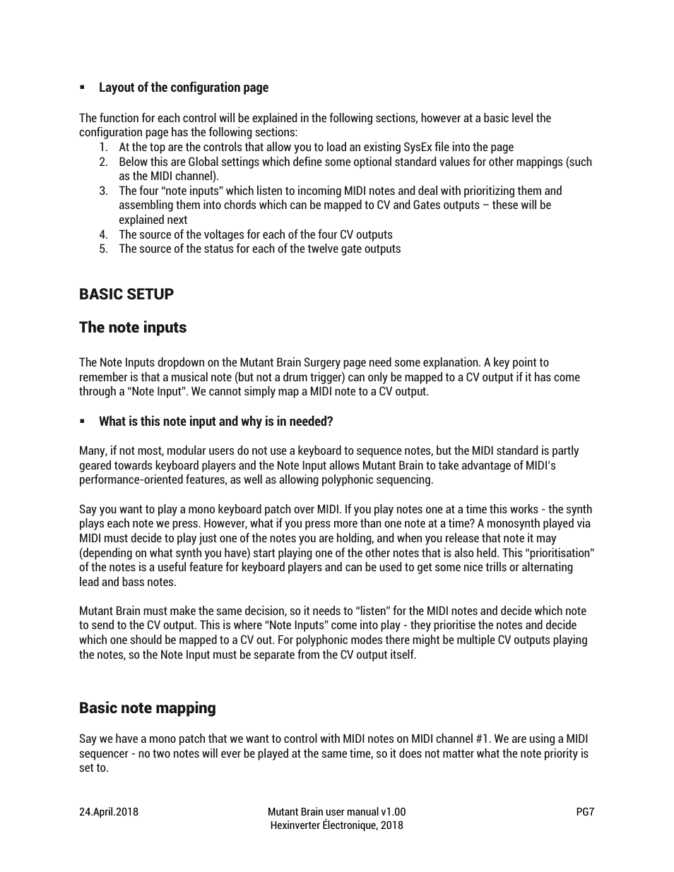 Basic setup | Erica Synths Hexinverter Mutant Brain MIDI to CV Eurorack Module (8 HP) User Manual | Page 7 / 17