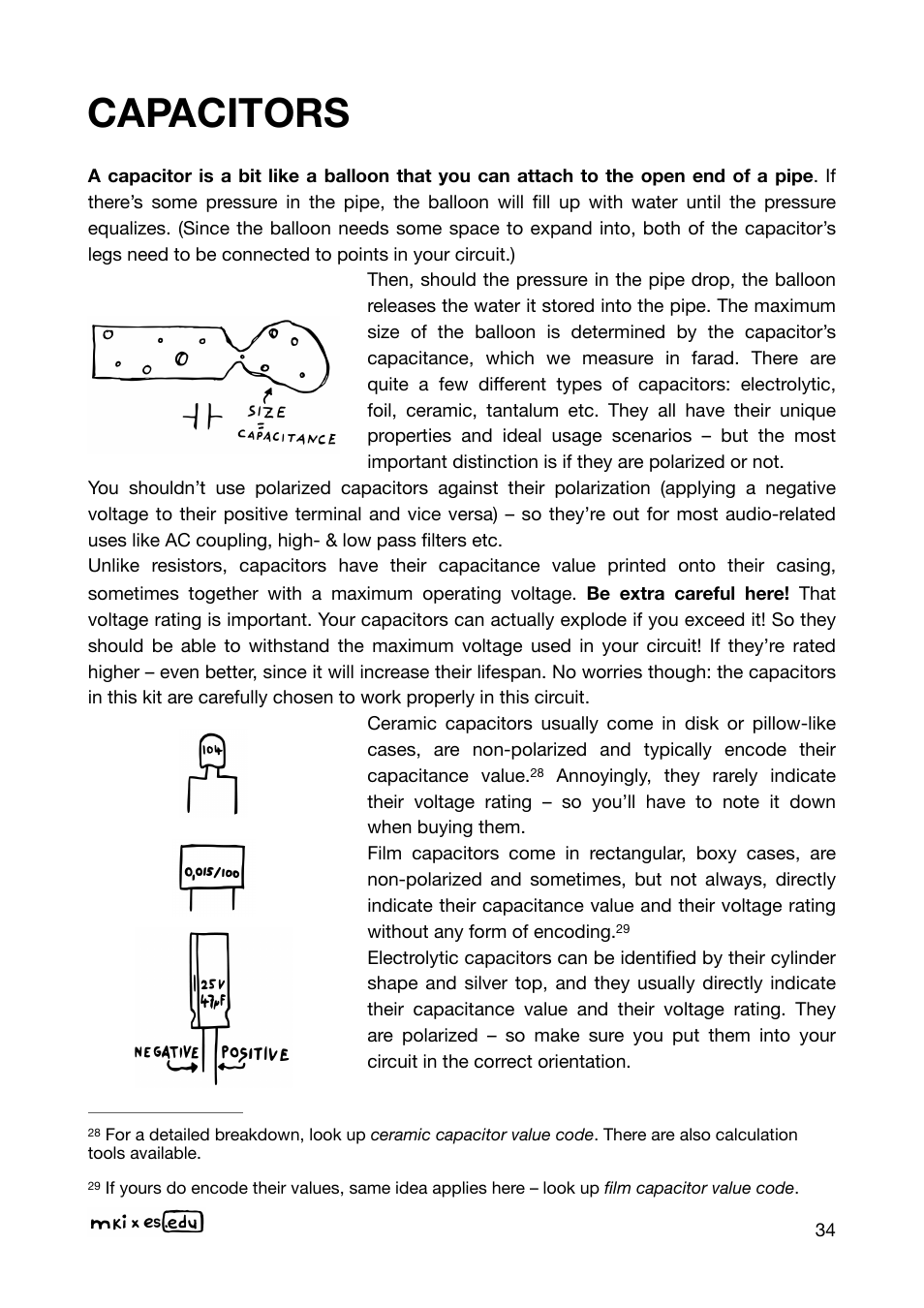 Capacitors | Erica Synths EDU DIY Dual VCA Eurorack Module Kit User Manual | Page 34 / 60