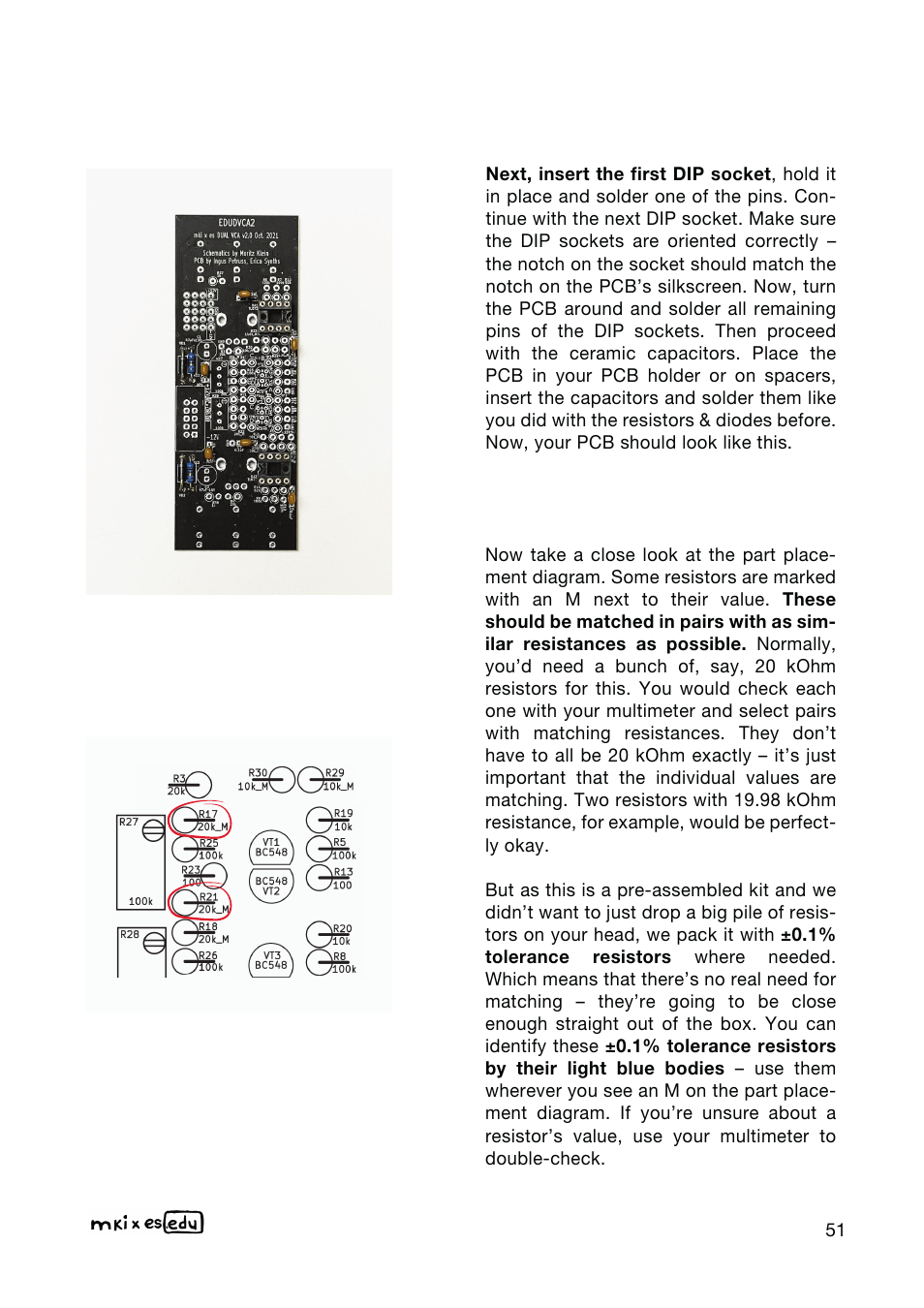 Erica Synths EDU DIY Dual VCA Eurorack Module Kit User Manual | Page 51 / 60