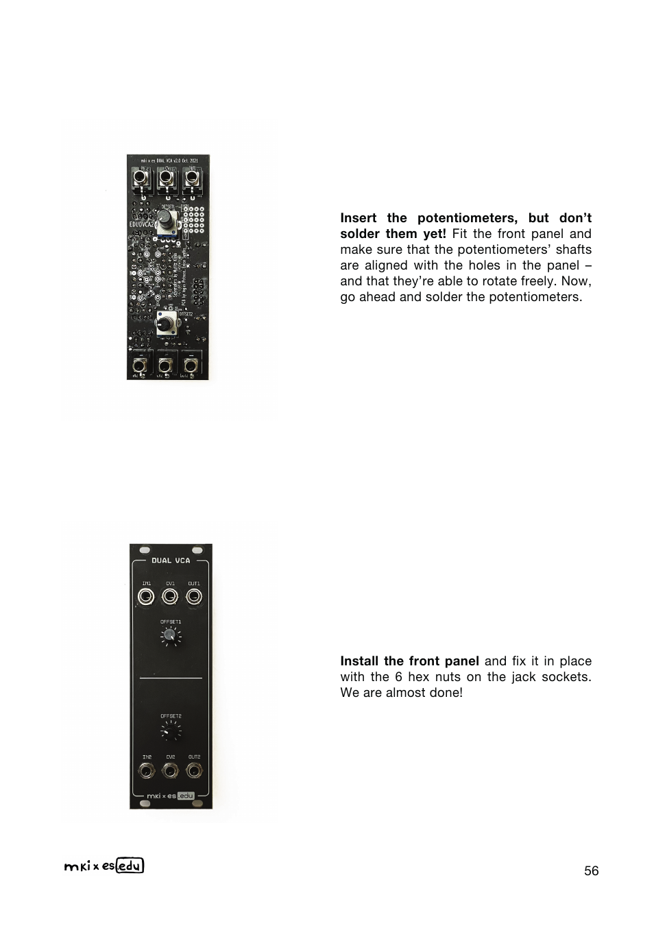 Erica Synths EDU DIY Dual VCA Eurorack Module Kit User Manual | Page 56 / 60