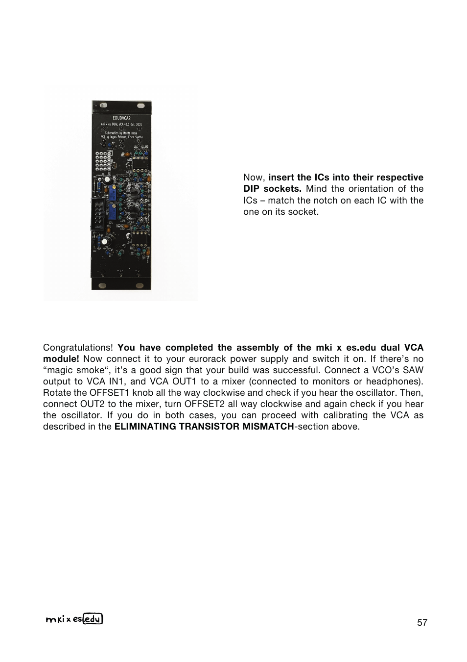 Erica Synths EDU DIY Dual VCA Eurorack Module Kit User Manual | Page 57 / 60