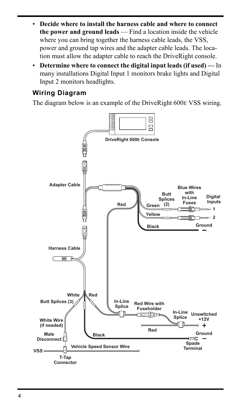 Wiring diagram, Vss wiring | DAVIS DriveRight 600E VSS Installation Guide (8126VSS) User Manual | Page 6 / 16