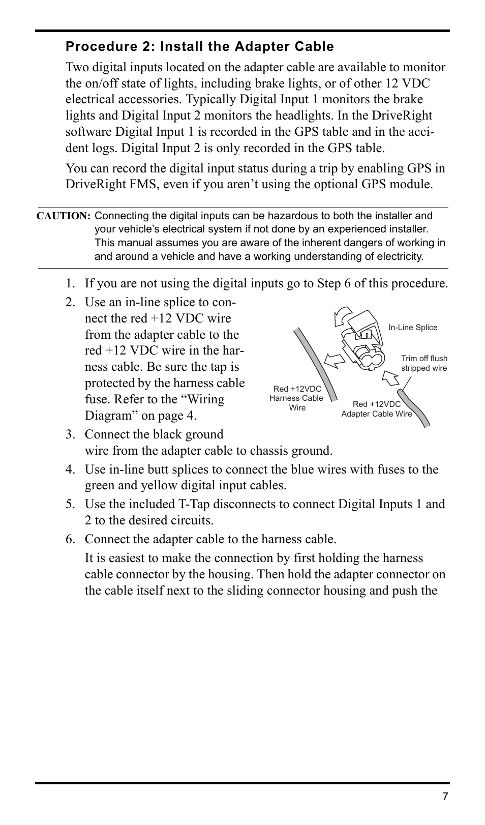 Procedure 2: install the adapter cable | DAVIS DriveRight 600E VSS Installation Guide (8126VSS) User Manual | Page 9 / 16