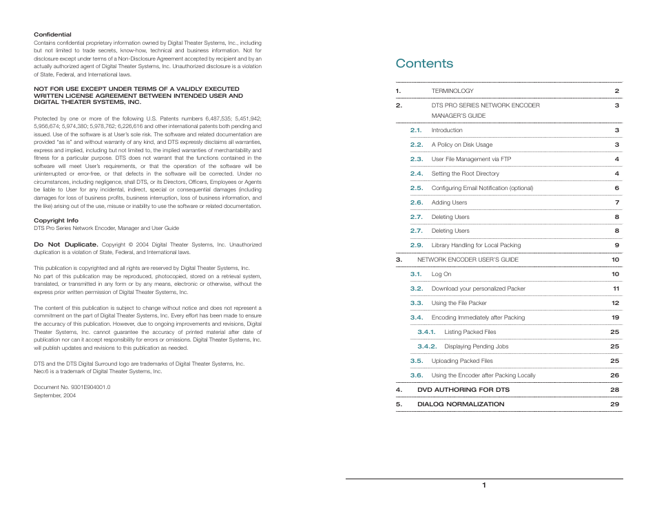 DTS Pro Series User Manual | Page 2 / 18