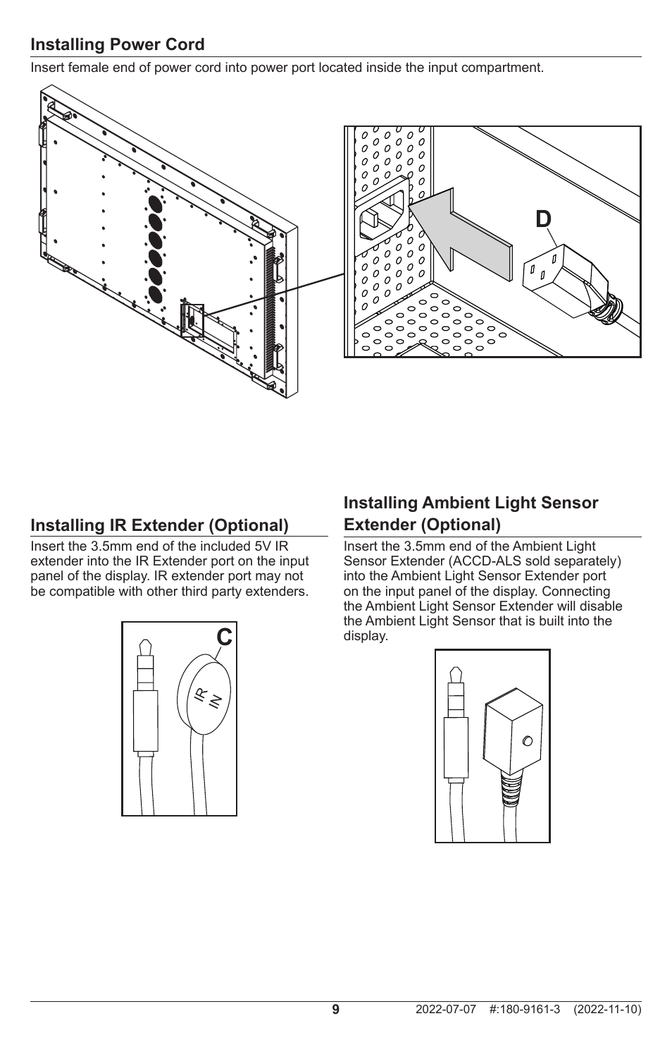 Peerless-AV XHB754 4K UHD Xtreme High Bright LED Outdoor Display (75") User Manual | Page 9 / 84