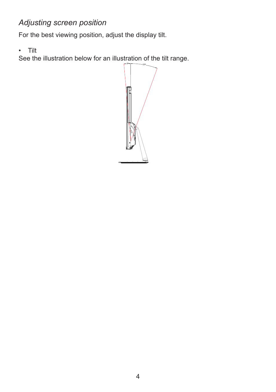 Adjusting screen position | Acer ED320QR bi 32" Curved Monitor User Manual | Page 14 / 33