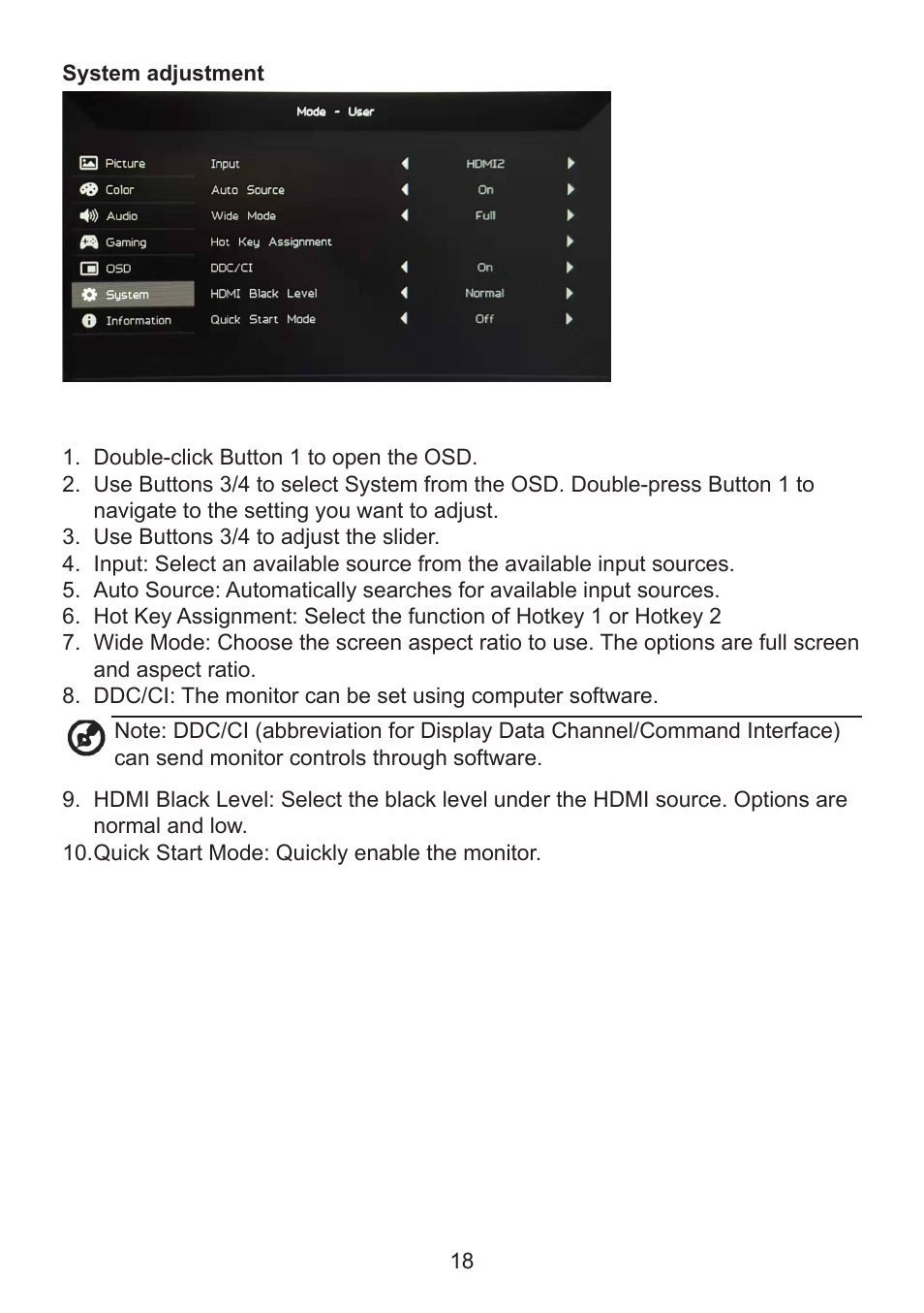 Acer ED320QR bi 32" Curved Monitor User Manual | Page 28 / 33