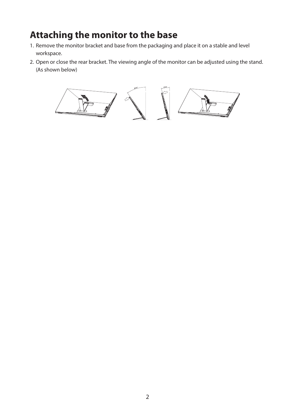 Attaching the monitor to the base | Acer PM161Q ABMIUUZX 15.6" Portable Monitor User Manual | Page 13 / 22