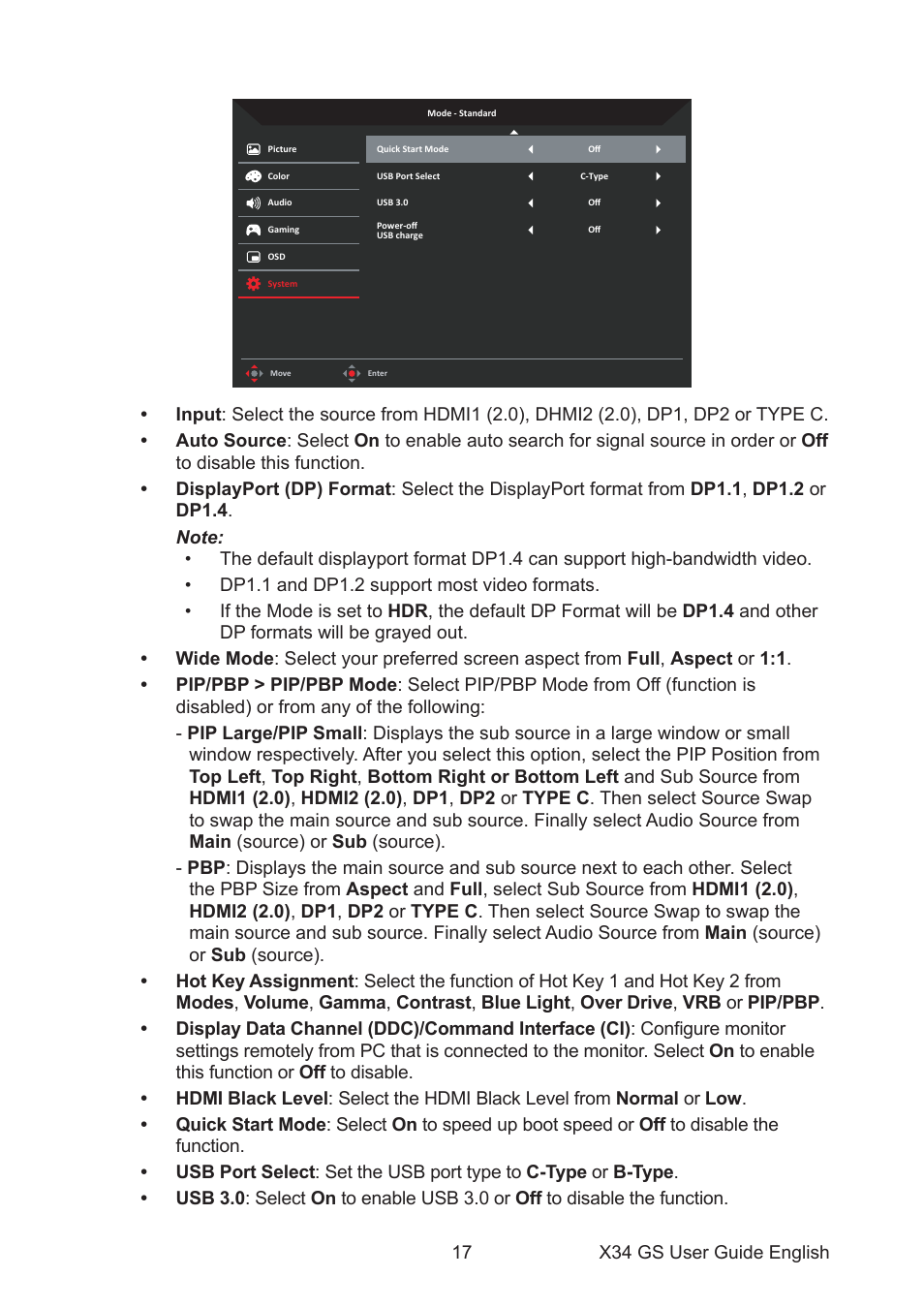 Acer Predator X34 Sbmiiphzx 34" 180 Hz Curved Gaming Monitor User Manual | Page 27 / 29