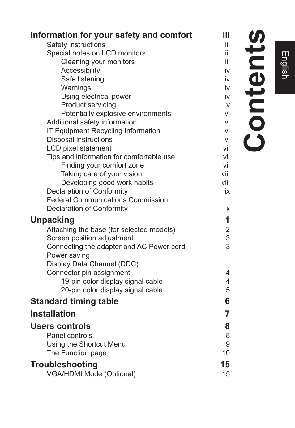 Acer Nitro KG273 HBMIX 27" Gaming Monitor User Manual | Page 11 / 28