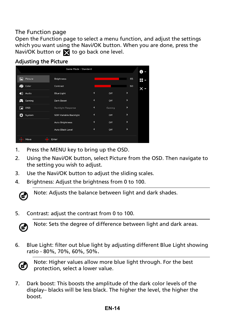 Acer Predator X35 BMIPHZX 21:9 180 Hz Curved NVIDIA G-SYNC VA Gaming Monitor User Manual | Page 23 / 33