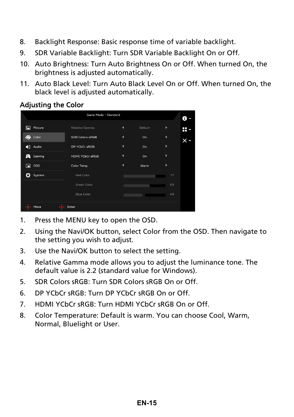 Acer Predator X35 BMIPHZX 21:9 180 Hz Curved NVIDIA G-SYNC VA Gaming Monitor User Manual | Page 24 / 33