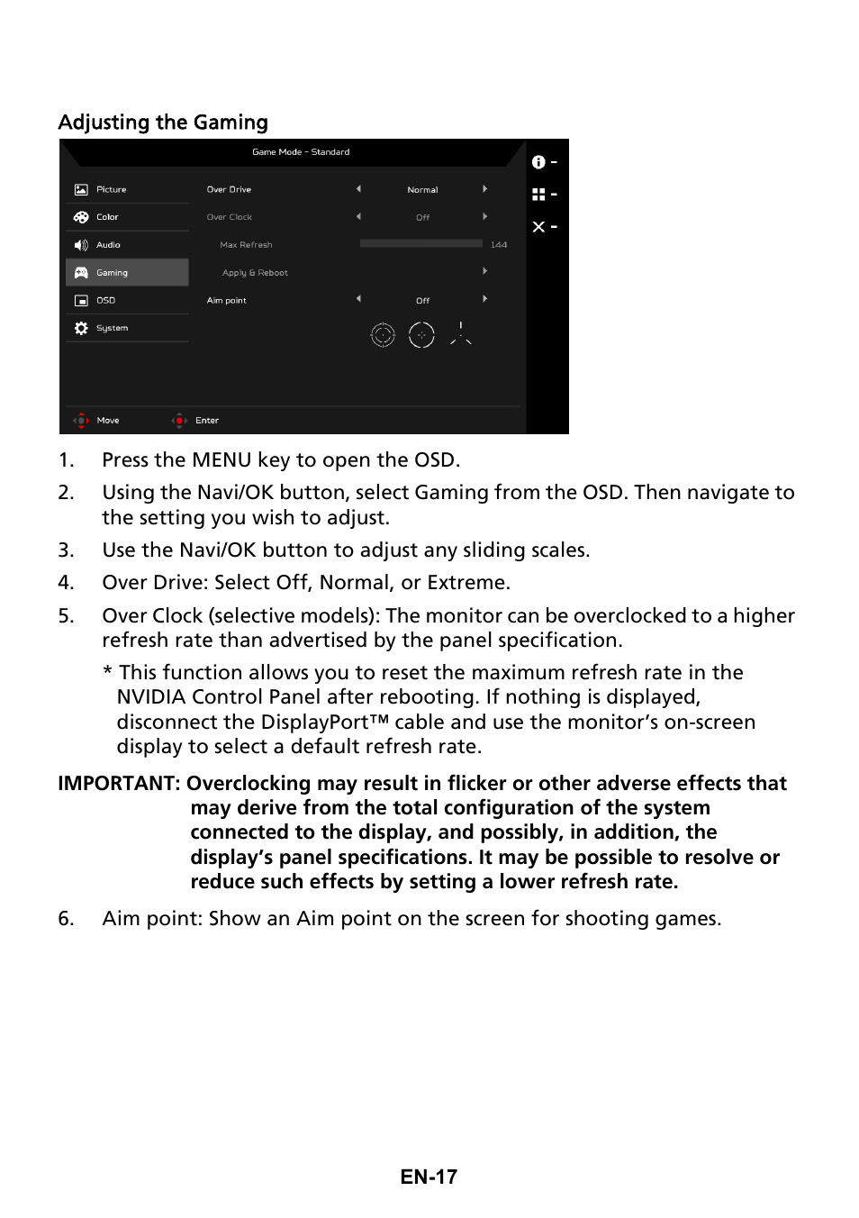 Acer Predator X35 BMIPHZX 21:9 180 Hz Curved NVIDIA G-SYNC VA Gaming Monitor User Manual | Page 26 / 33