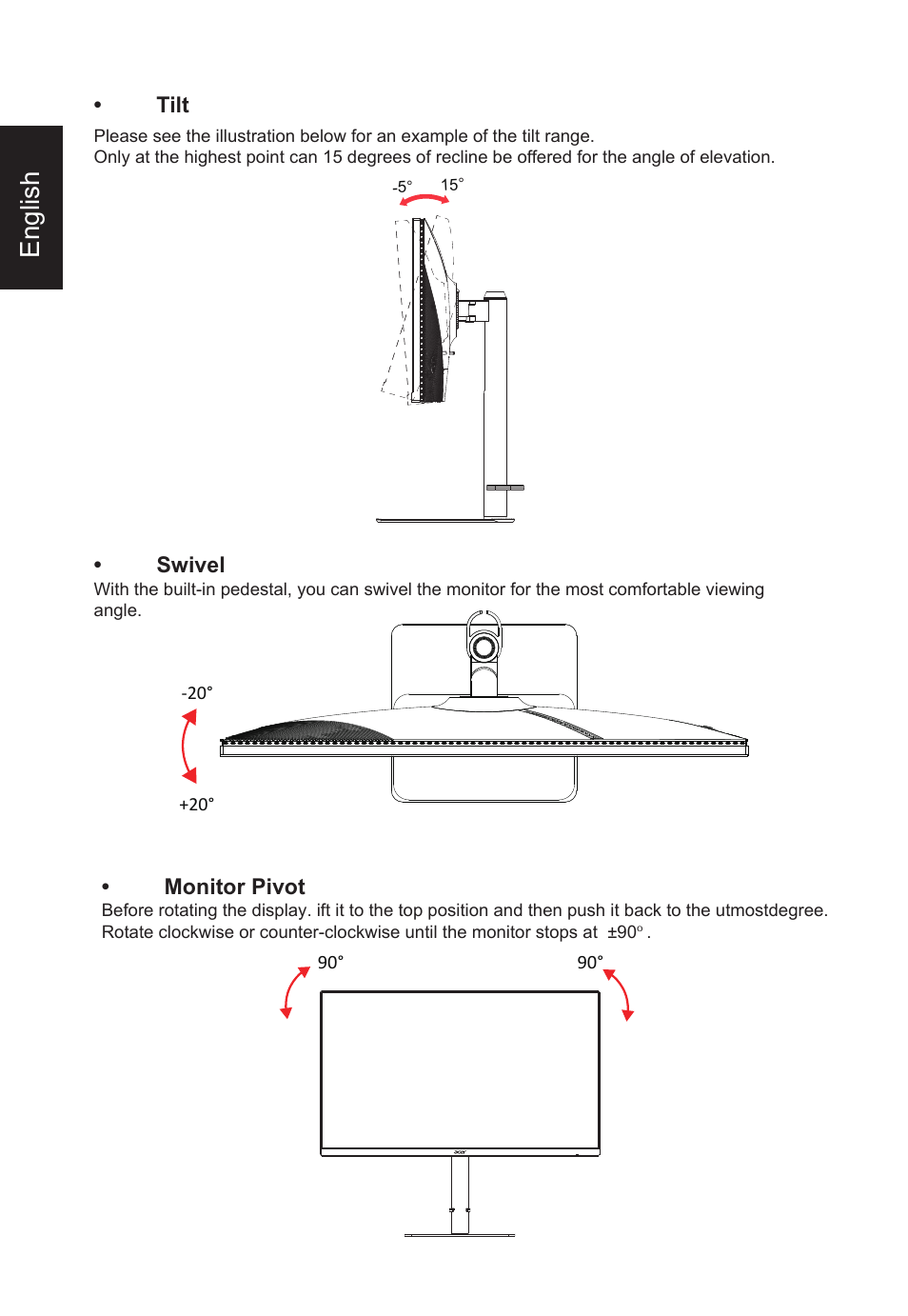 English | Acer Nitro XV275K ymipruzx 27" 4K UHD Display User Manual | Page 14 / 40