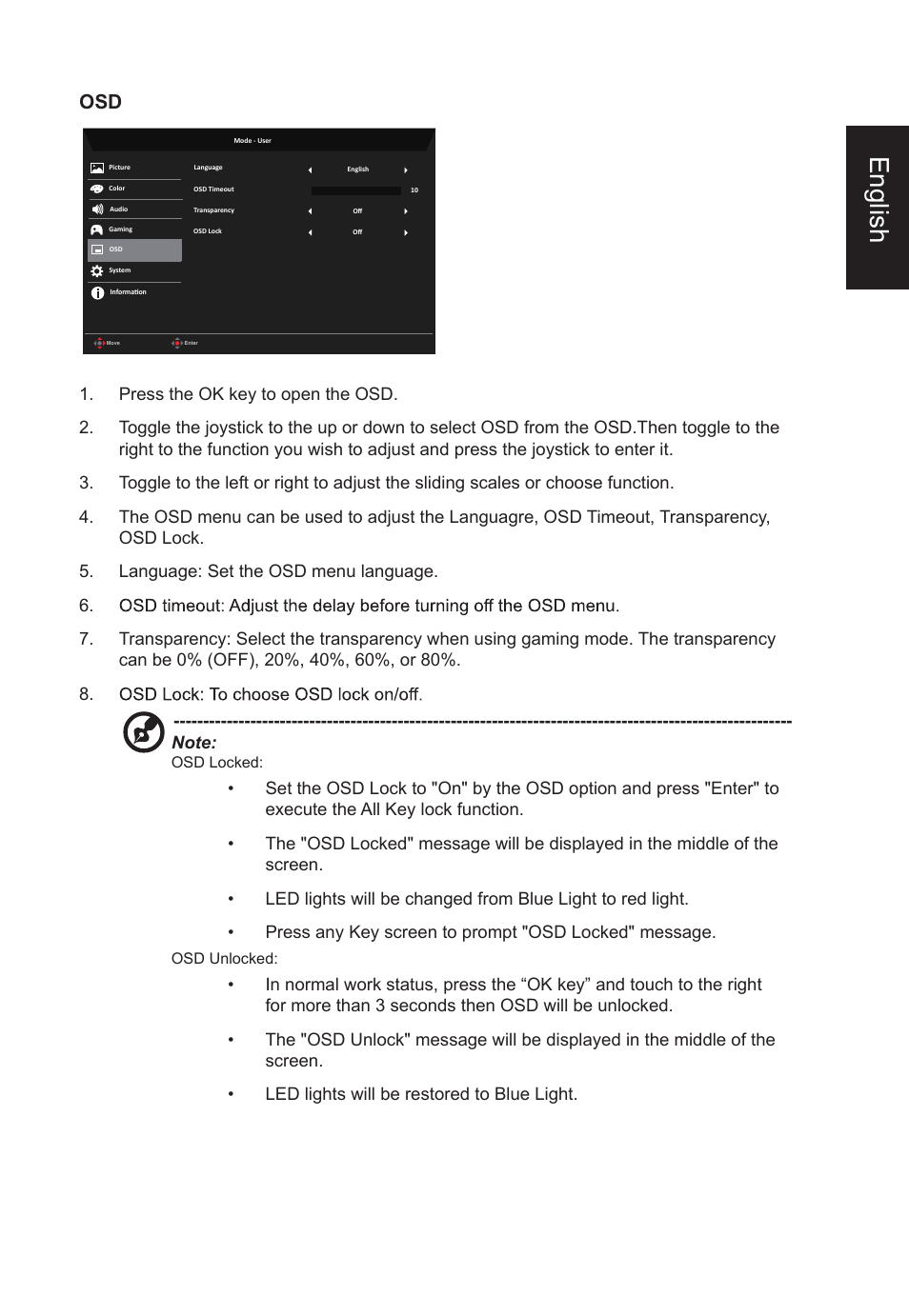 English | Acer Nitro XV275K ymipruzx 27" 4K UHD Display User Manual | Page 31 / 40