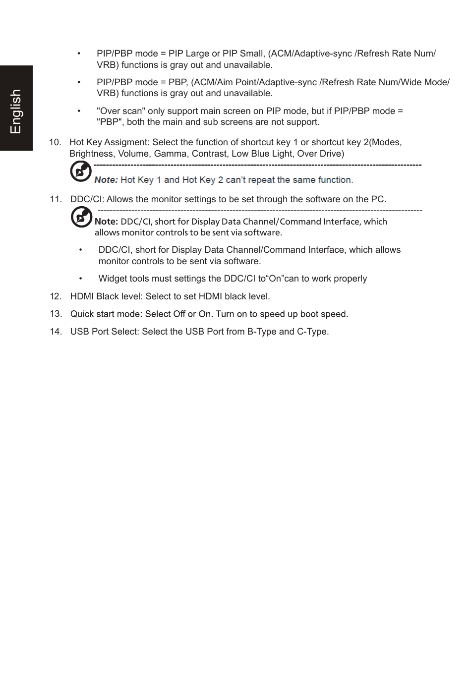 English | Acer Nitro XV275K ymipruzx 27" 4K UHD Display User Manual | Page 34 / 40