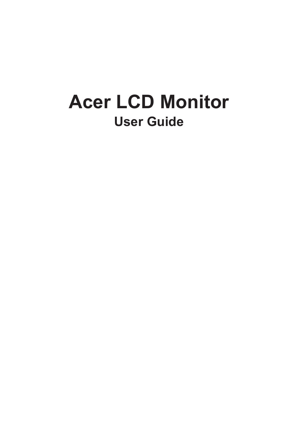 Acer VT270 bmizx 27" 10-Point Touchscreen Monitor User Manual | 27 pages