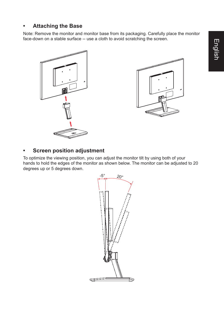 English | Acer VT270 bmizx 27" 10-Point Touchscreen Monitor User Manual | Page 13 / 27