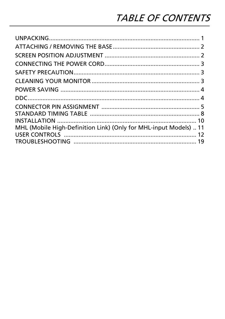 Acer XG270HU omidpx 27" Widescreen LED Backlit LCD Monitor User Manual | Page 9 / 31