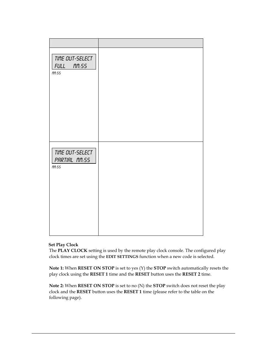 Time out-select full mm:ss, Time out-select partial mm:ss | Daktronics All Sport 5000 User Manual | Page 123 / 416