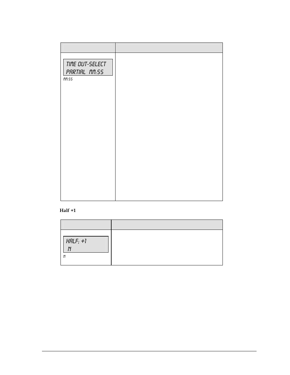 Time out-select partial mm:ss, Half; +1 n | Daktronics All Sport 5000 User Manual | Page 168 / 416
