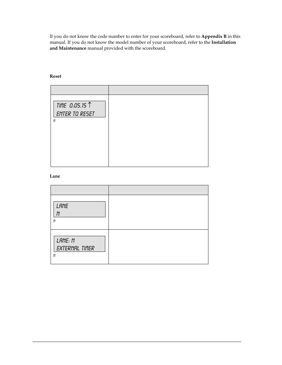 1 track keys, Lane n, Lane: n external timer | Daktronics All Sport 5000 User Manual | Page 195 / 416