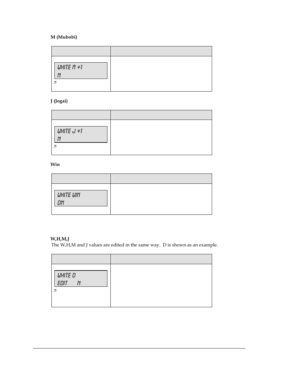 2 edit, White m +1 n, White j +1 n | White win on, White d edit n | Daktronics All Sport 5000 User Manual | Page 257 / 416