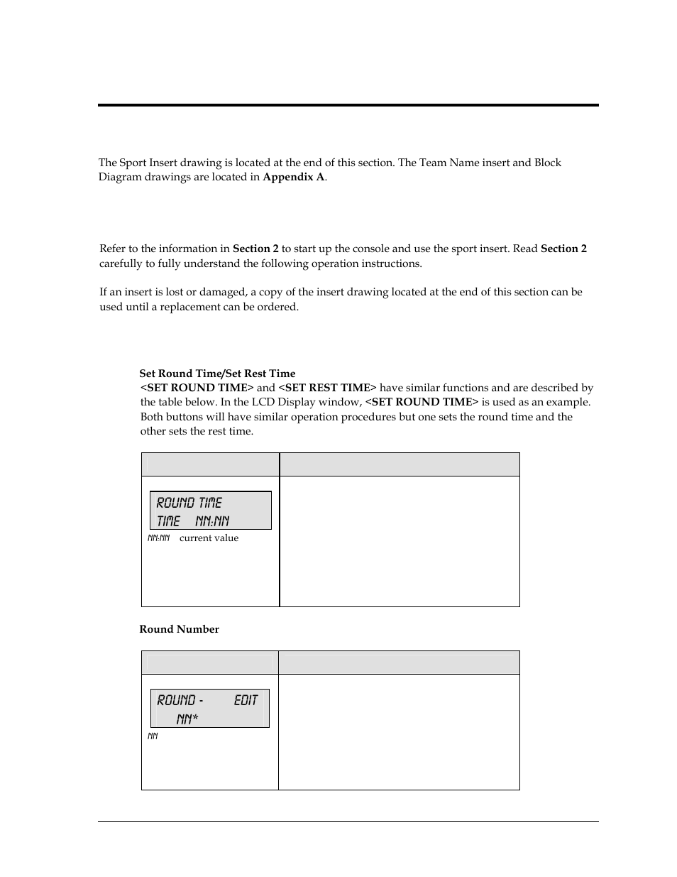 Section 19: boxing operations, 1 boxing keys, Section 19 | Boxing operations, Round time time nn:nn, Round - edit nn | Daktronics All Sport 5000 User Manual | Page 288 / 416