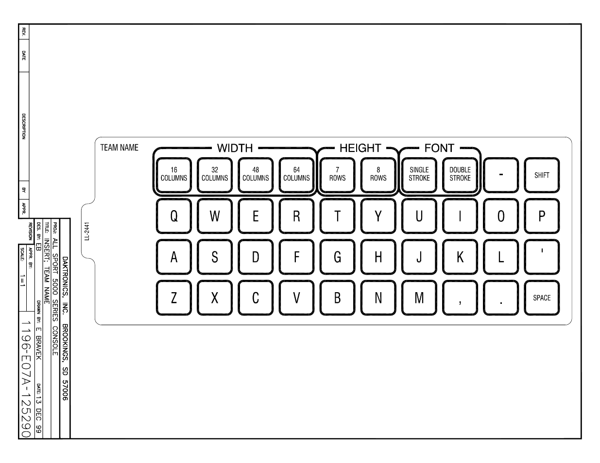 Drawing a-125290 | Daktronics All Sport 5000 User Manual | Page 369 / 416