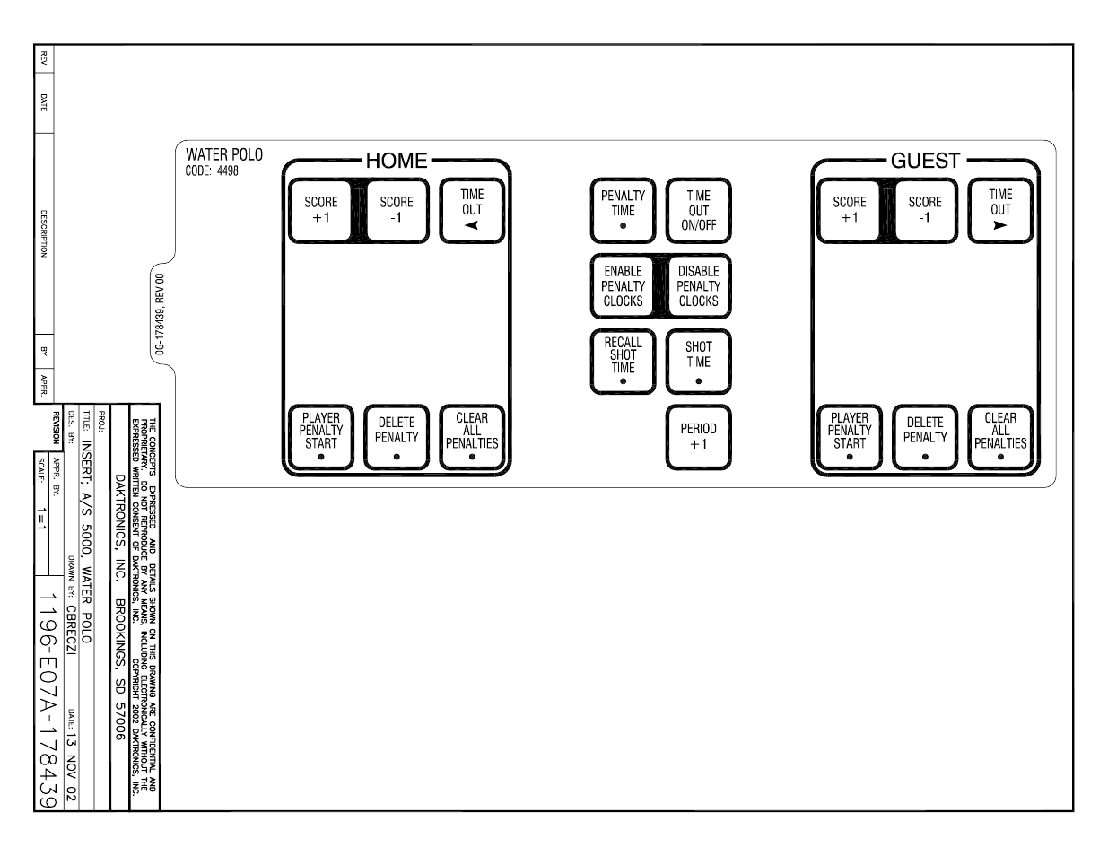 Drawing a-178439 | Daktronics All Sport 5000 User Manual | Page 376 / 416