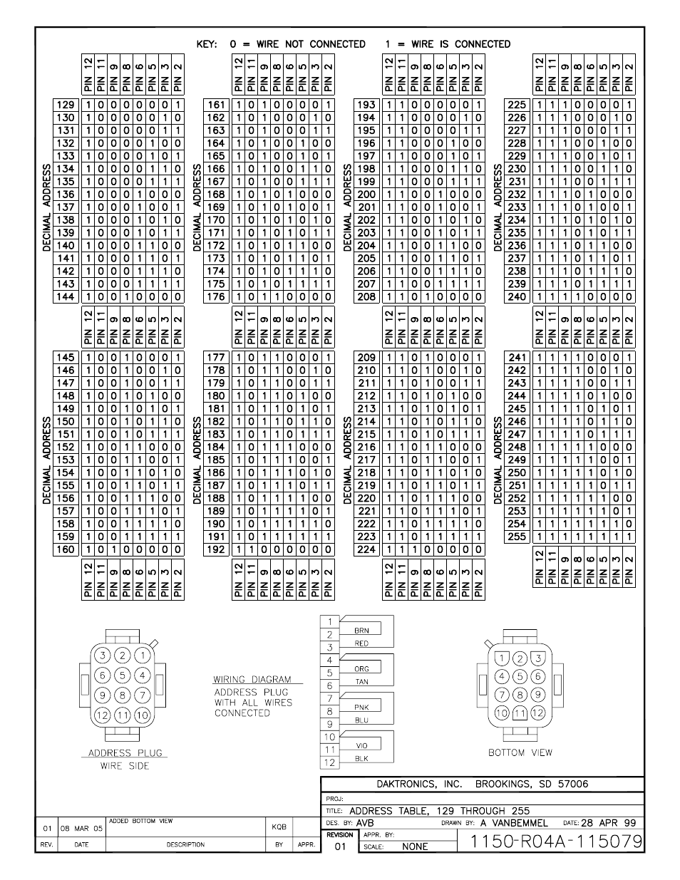 Drawing a-115079 | Daktronics All Sport 5000 User Manual | Page 389 / 416