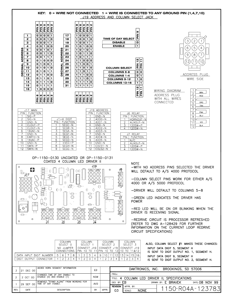 Drawing a-123783 | Daktronics All Sport 5000 User Manual | Page 391 / 416
