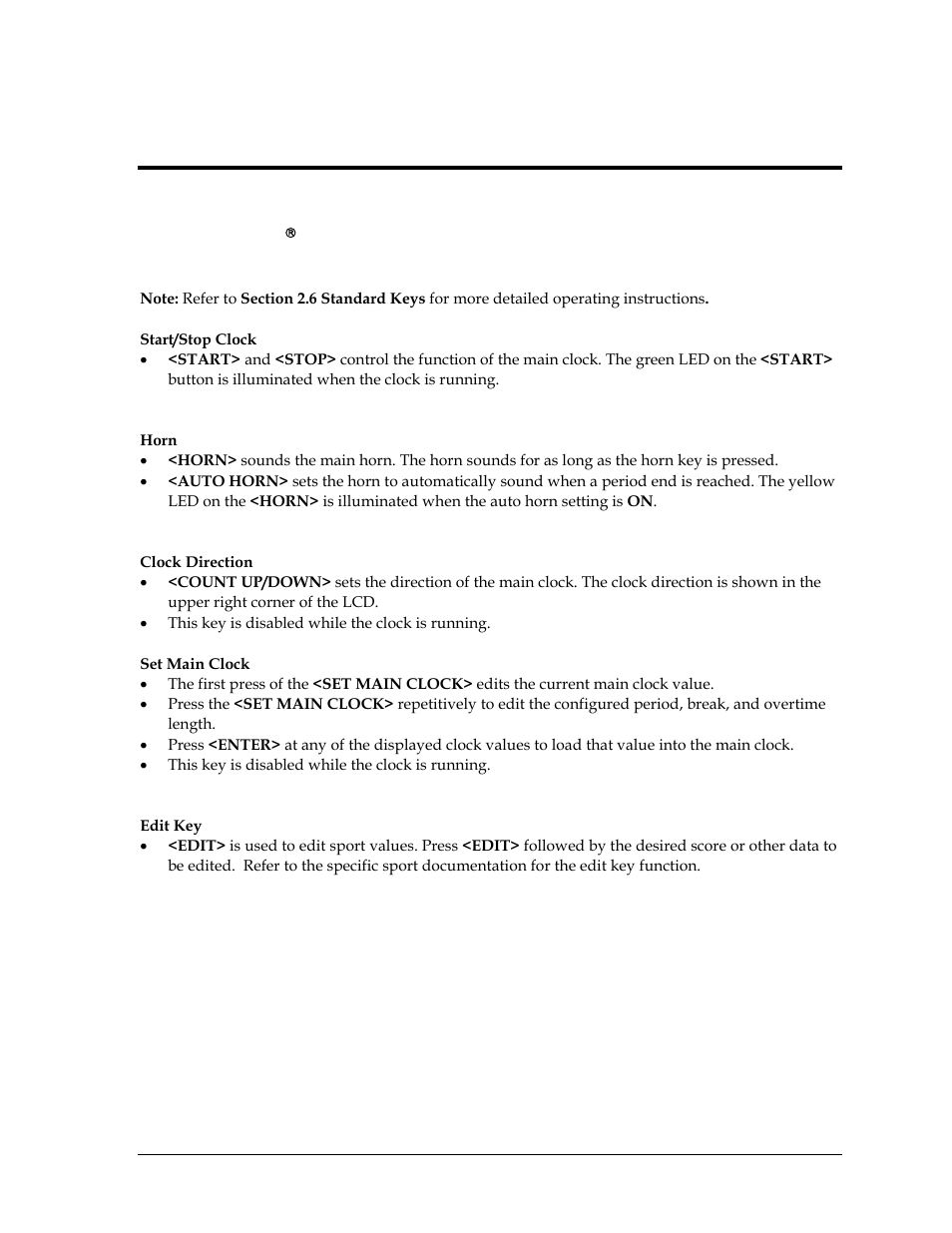 Appendix d: quick reference, All sport 5000® standard keys, Appendix d | Quick reference, All sport 5000, Standard keys | Daktronics All Sport 5000 User Manual | Page 400 / 416