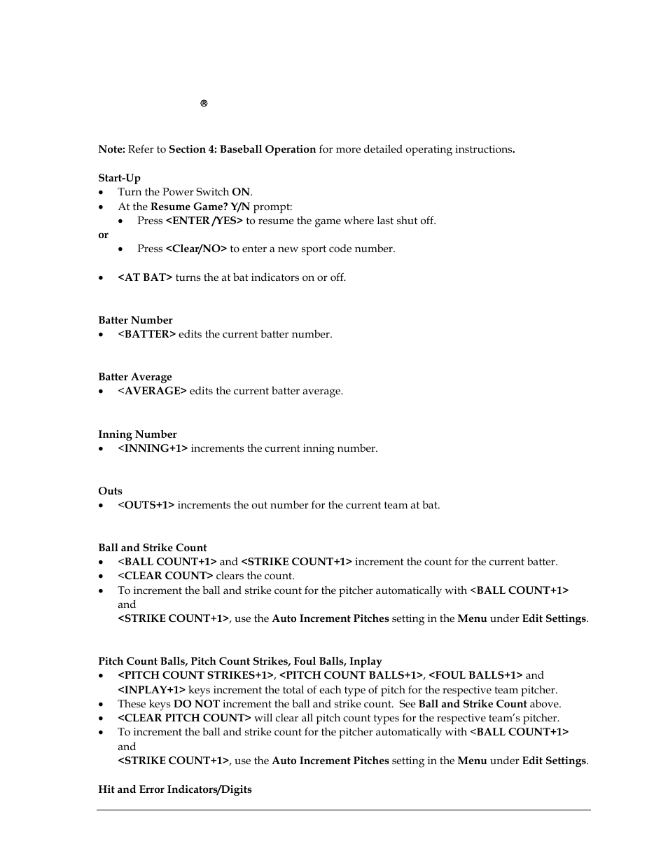 All sport 5000® baseball, All sport 5000, Baseball | Daktronics All Sport 5000 User Manual | Page 402 / 416
