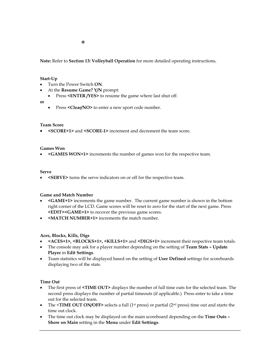 All sport 5000® volleyball, All sport 5000, Volleyball | Daktronics All Sport 5000 User Manual | Page 414 / 416