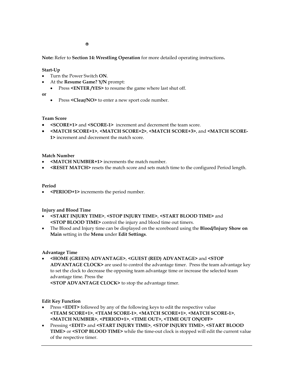 All sport 5000® wrestling, All sport 5000, Wrestling | Daktronics All Sport 5000 User Manual | Page 416 / 416