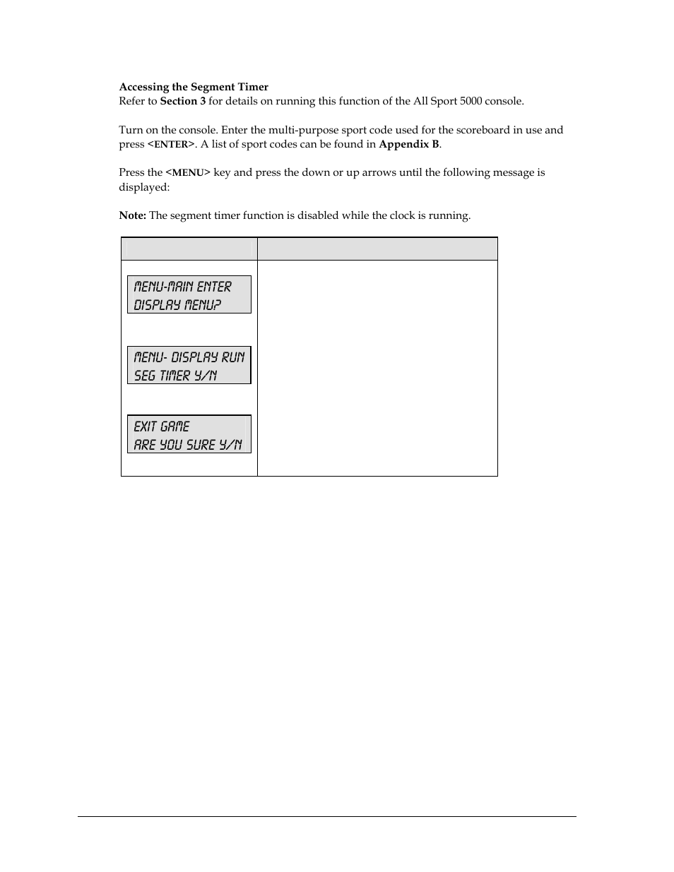 Menu-main enter display menu | Daktronics All Sport 5000 User Manual | Page 55 / 416