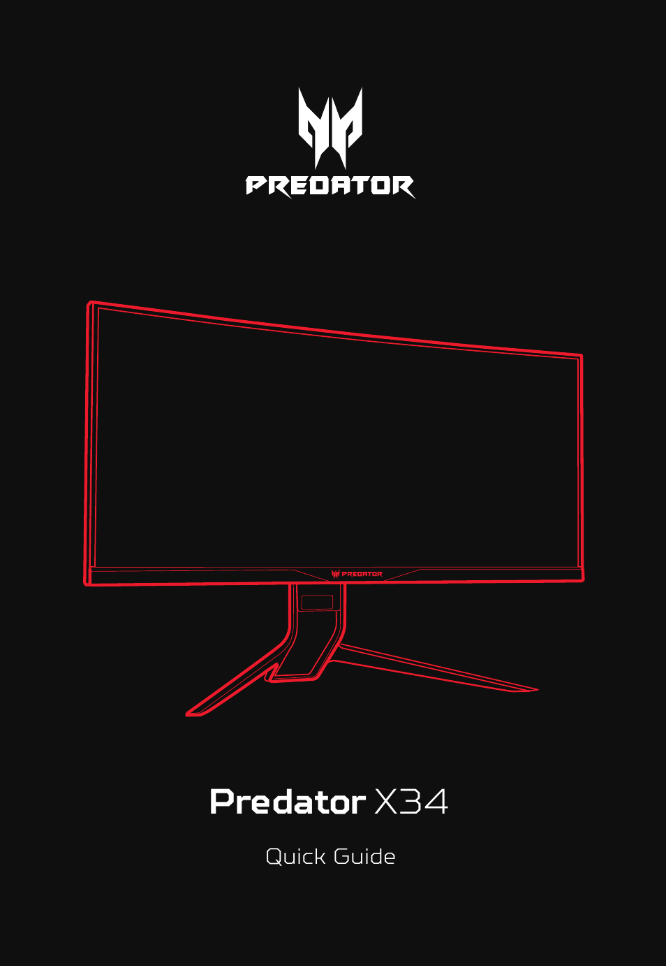 Acer Predator X34 GSbmiipphuzx 34" 180 Hz Curved Gaming Monitor User Manual | 20 pages