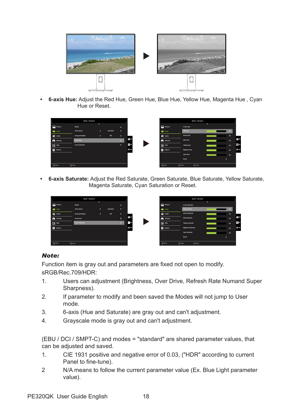 Acer PE320QK bmiipruzx 31.5" 16:9 Color Accurate HDR 4K UHD Monitor User Manual | Page 29 / 33