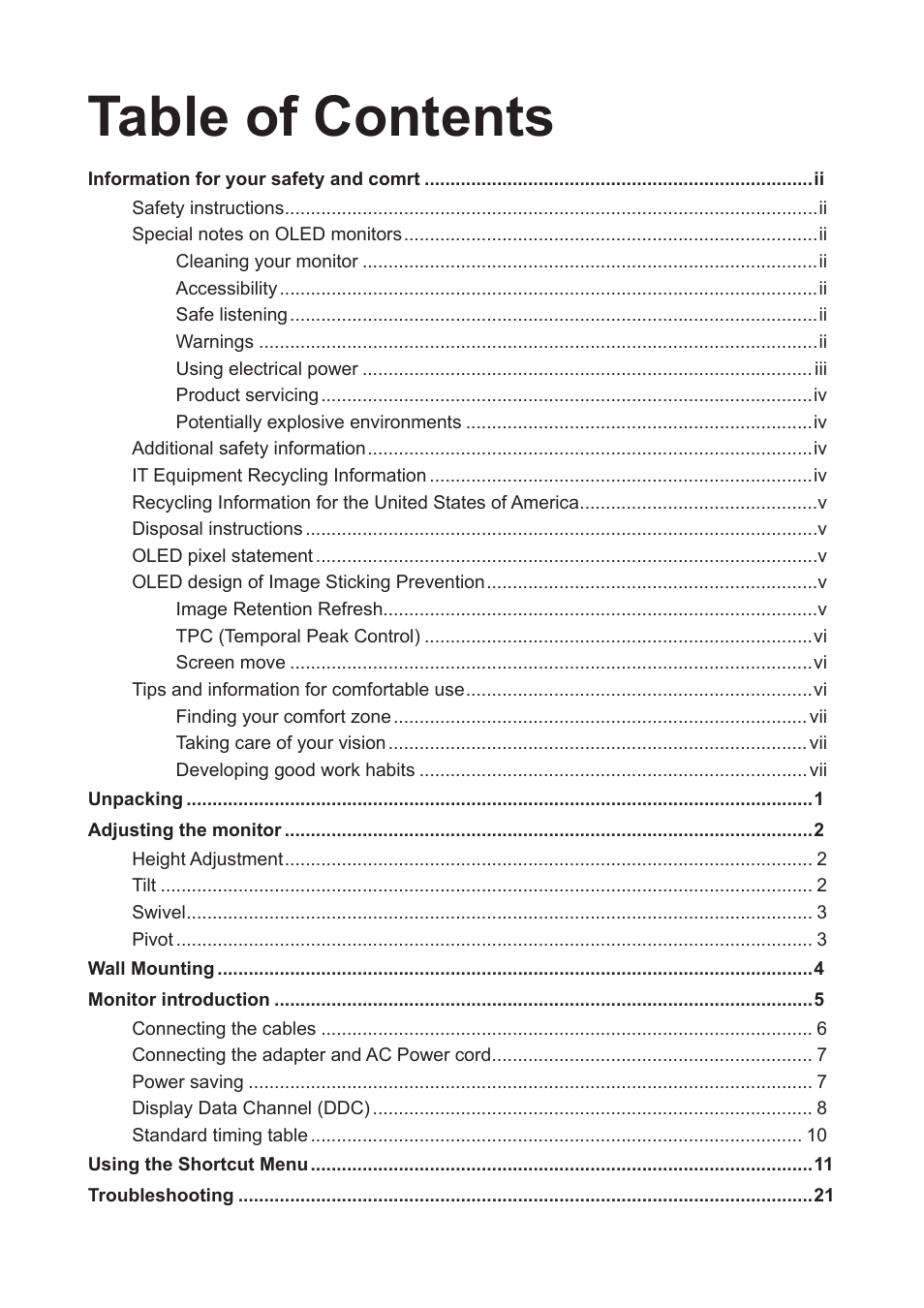 Acer Predator X27U bmiipruzx 27" 1440p HDR 240 Hz Gaming Monitor User Manual | Page 11 / 32