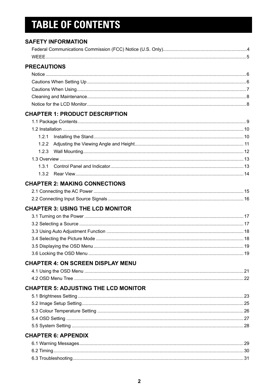 AG Neovo MD-2402 24" Full HD Clinical Review Monitor User Manual | Page 2 / 36