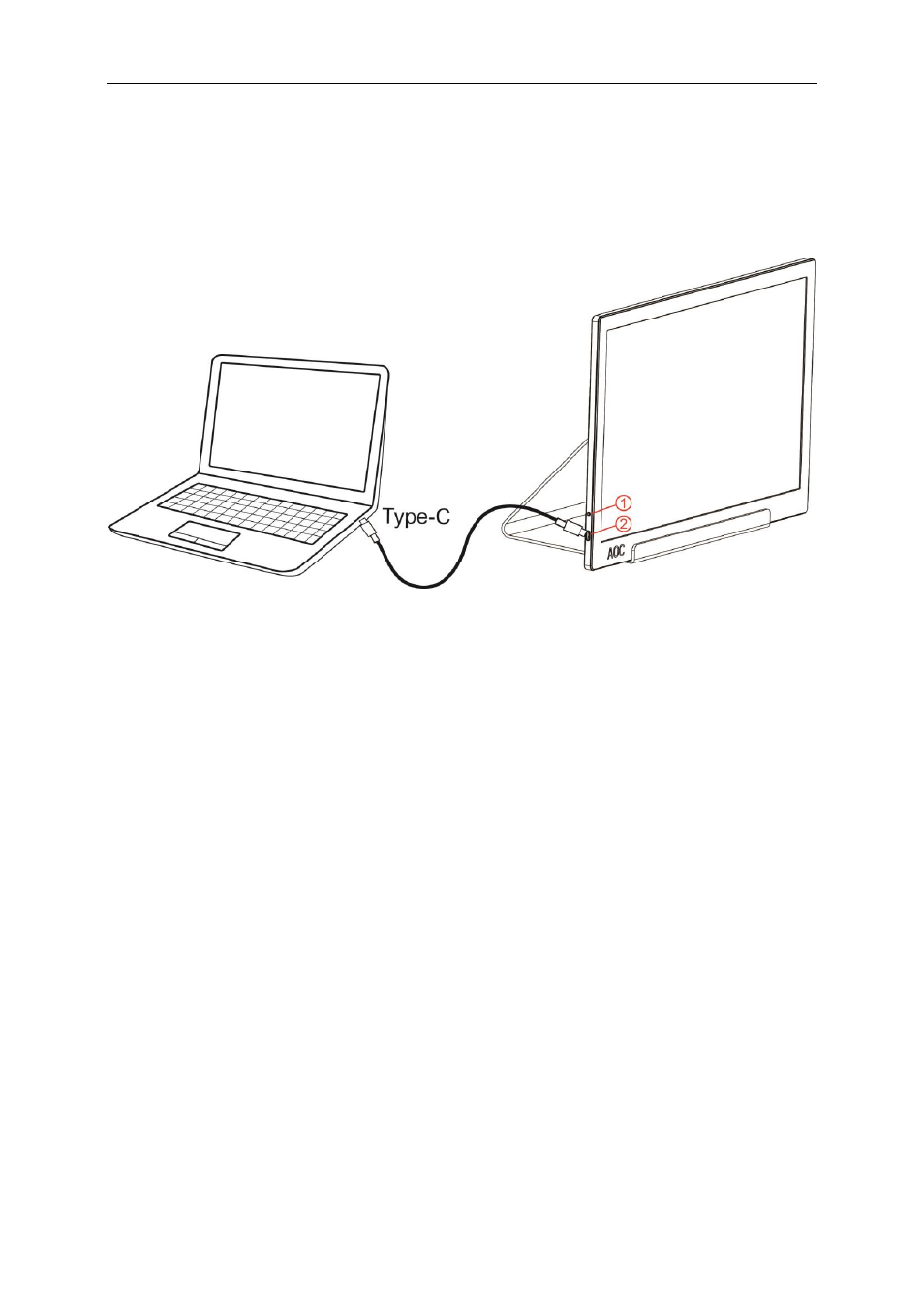 Connecting the monitor | AOC I1601C 15.6" Portable Display User Manual | Page 9 / 19