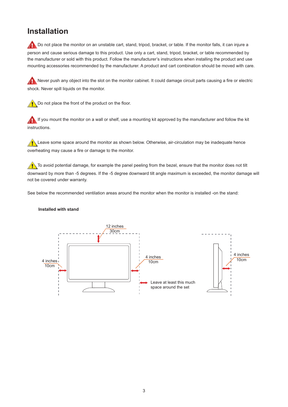 Installation | AOC AG276QZD 27" QHD 1440p 240 Hz Gaming Monitor User Manual | Page 5 / 38