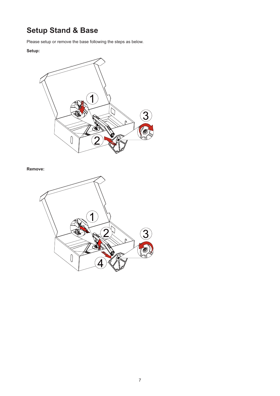 Setup stand & base | AOC AG276QZD 27" QHD 1440p 240 Hz Gaming Monitor User Manual | Page 9 / 38