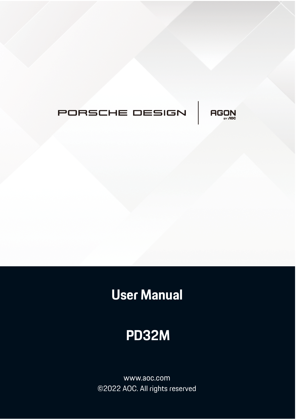 AOC Porsche Design AGON Pro PD32M 31.5" 4K HDR 144 Hz Gaming Monitor User Manual | 34 pages