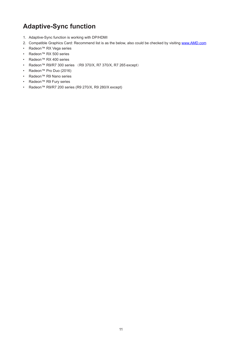 Adaptive-sync function | AOC 27B3HM 27" Monitor User Manual | Page 13 / 31