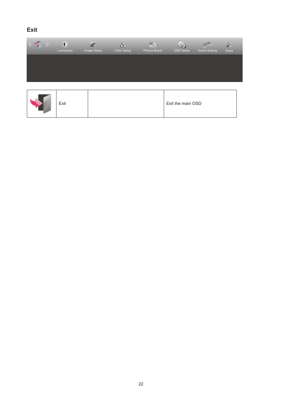 Exit | AOC 27B3HM 27" Monitor User Manual | Page 24 / 31