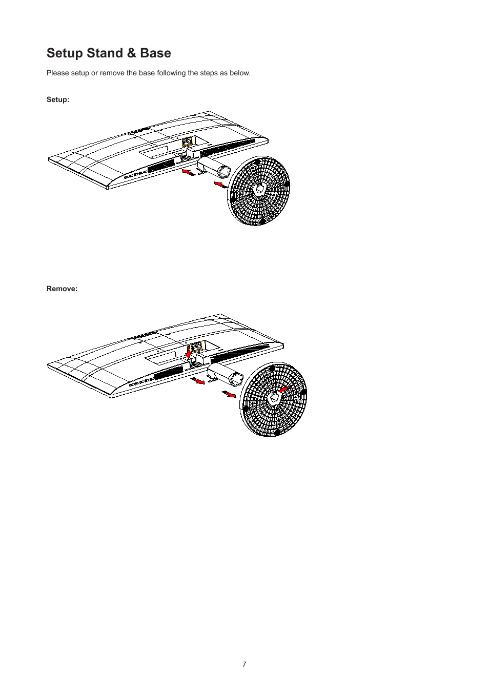 Setup stand & base | AOC 27B3HM 27" Monitor User Manual | Page 9 / 31