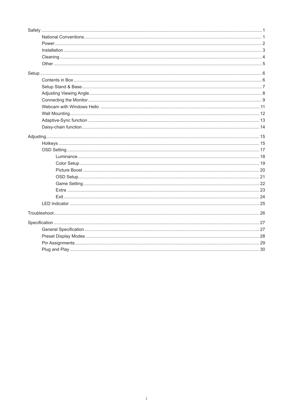 AOC Q27P3CW 27" QHD Monitor User Manual | Page 2 / 33