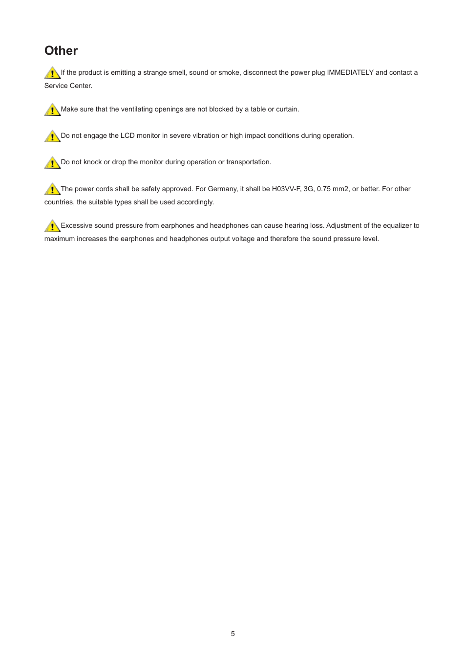 Other | AOC CU34V5CW 34" 1440p Curved Monitor User Manual | Page 7 / 34